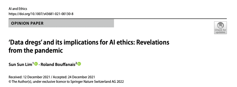 'Data dregs' and its implications for AI ethics: Revelations from the pandemic